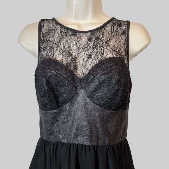 GUESS Little Black Dress Lace Yoke Dress in Black Size 2 - Picture 2 of 13